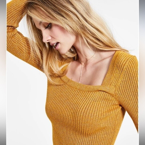 Lucy Paris Metallic-Threaded Ribbed Sweater, pullover, top, shirt New, XL - Picture 3 of 8